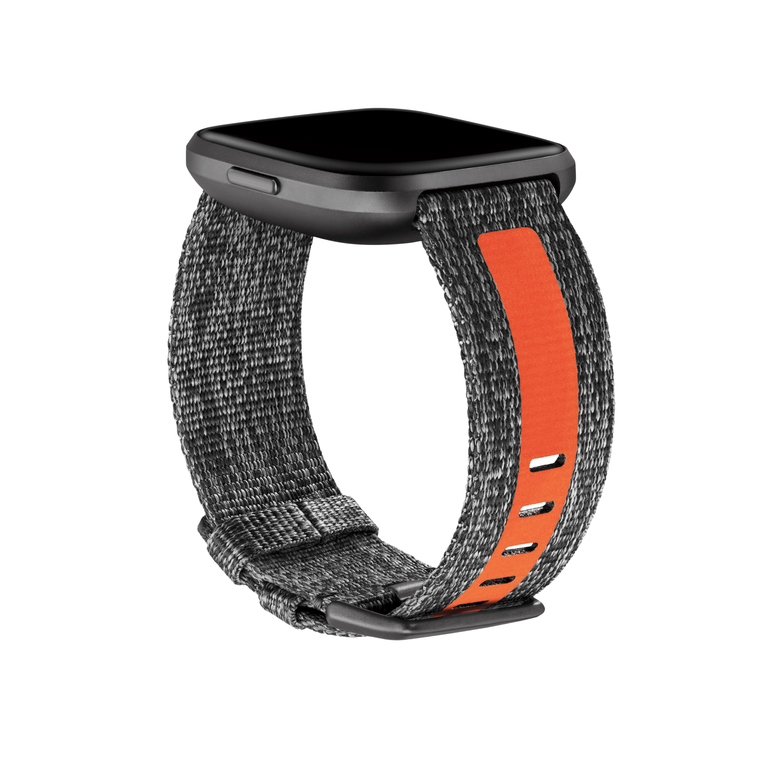 Fitbit Versa 2™ Family Woven Reflective Band (Charcoal/Orange) - Large